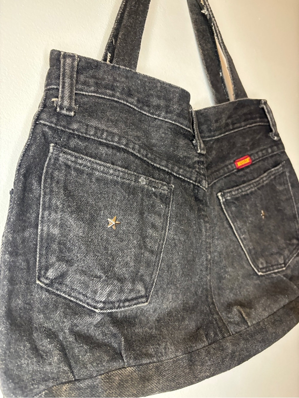 Vintage 80’s handmade rustler Jean Star-Stud Shoulder Bag - Picture 7 of 9